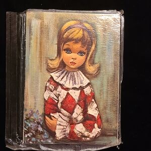 Vintage Big Eye Girl Lithographs